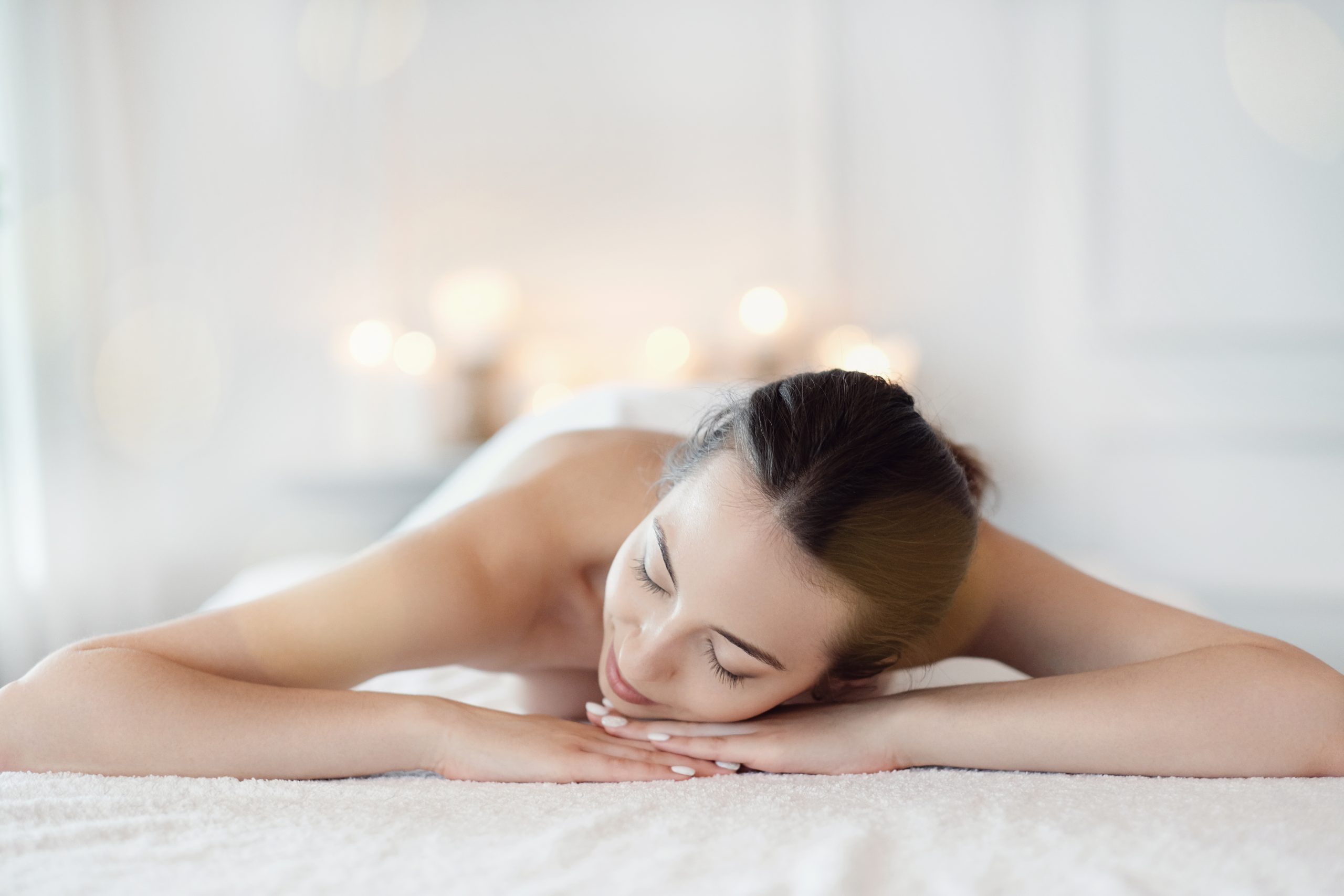 Lifestyle. Lovely girl in spa salon